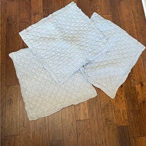 Pottery barn Belgian flax linen diamond quilted euro shams